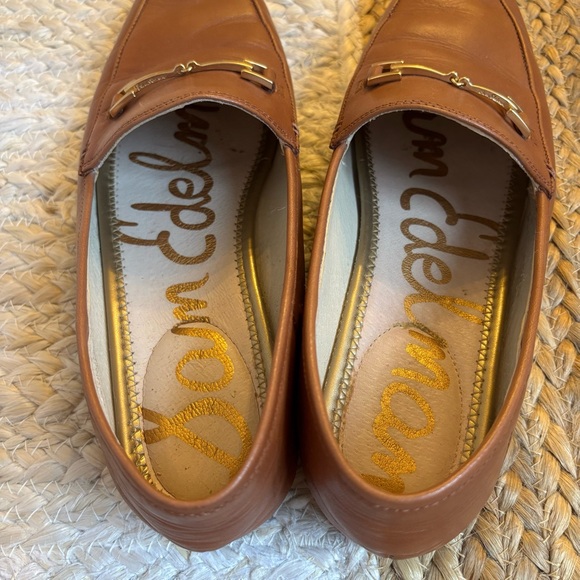 Like new Sam Edelman Loraine brown genuine leather w/ gold hardware bit loafers - Picture 7 of 13